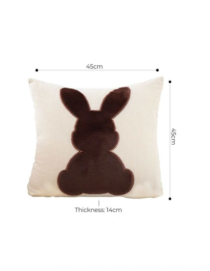 SOGA 2X 45cm Light Tan Throw Pillow Coffee Bunny Square Cushion Decor image 7
