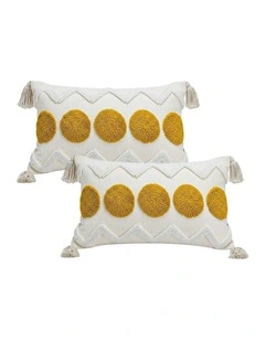 SOGA 2 Pack White Quilted Grid Cushion Cover 50cm