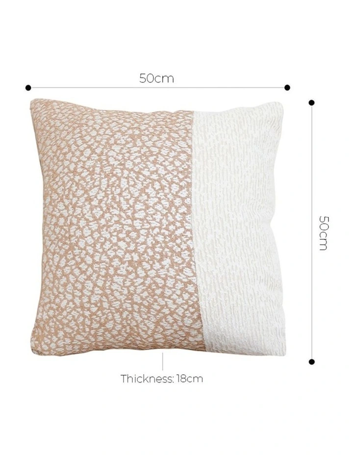 SOGA 2 Pack Beige White Floor Cushion 50x50x18cm image 5