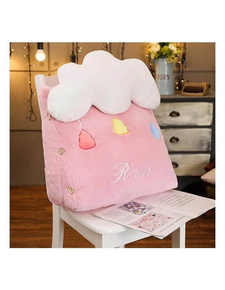 SOGA 2X Pink Cloud Cushion Soft Lumbar Wedge Pillow Bedside Home Decor image 2