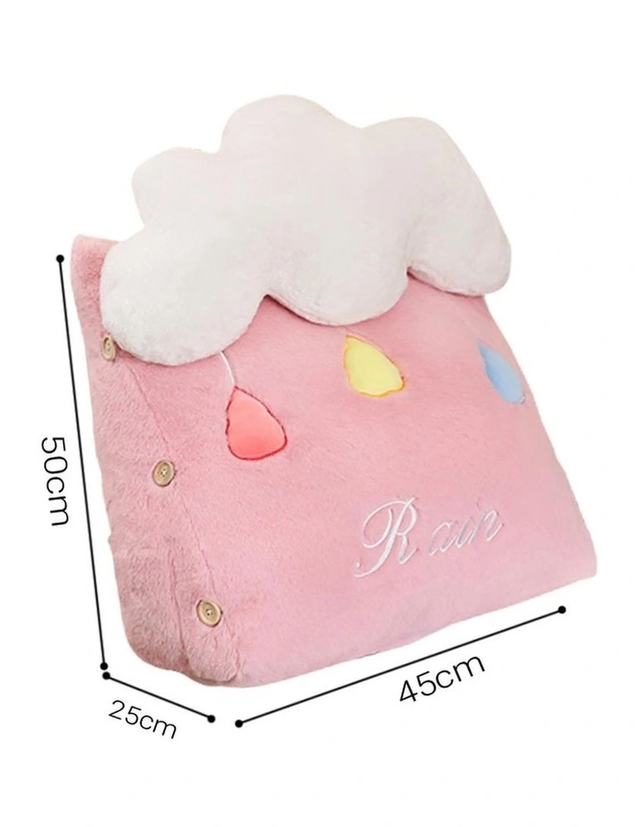 SOGA 2X Pink Cloud Cushion Soft Lumbar Wedge Pillow Bedside Home Decor image 5