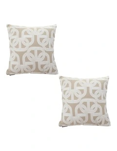 SOGA 2X 50cm Throw Pillow Beige Interlocking Geometric Pattern Modern Accent for Home Dcor
