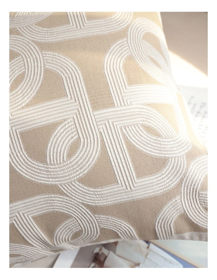 SOGA 2X 50cm Throw Pillow Beige Interlocking Geometric Pattern Modern Accent for Home Dcor image 7