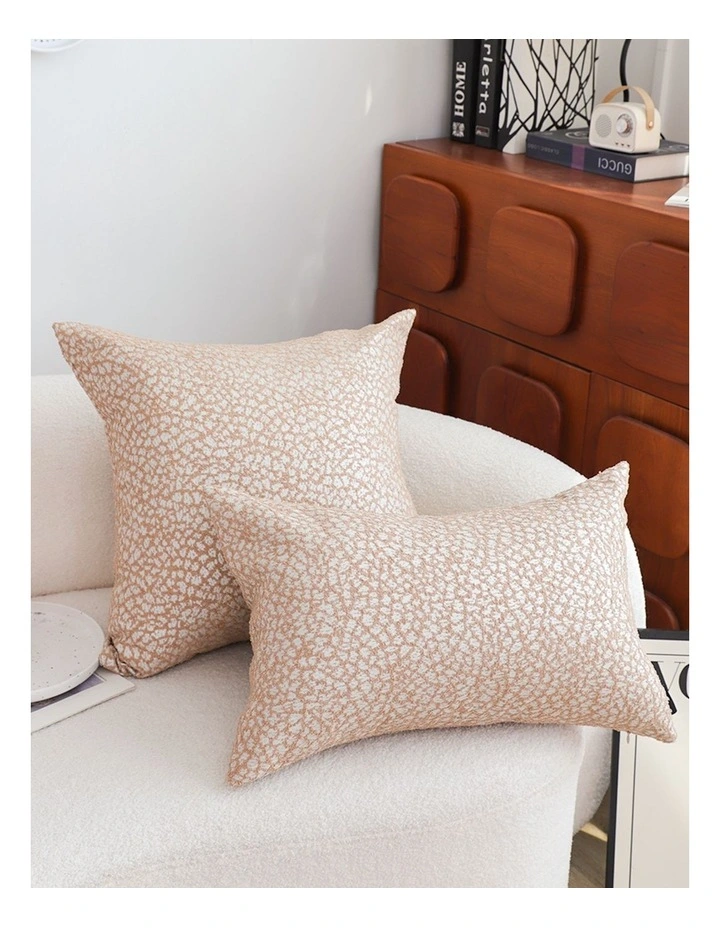 SOGA 2 Pack Beige French Cushion 50x50x18cm image 2