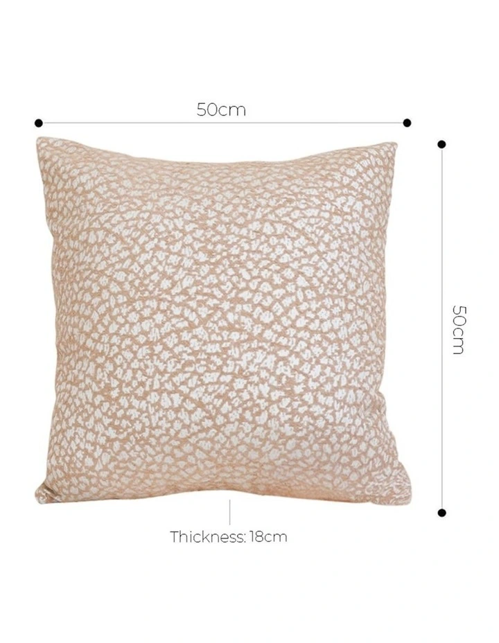 SOGA 2 Pack Beige French Cushion 50x50x18cm image 5