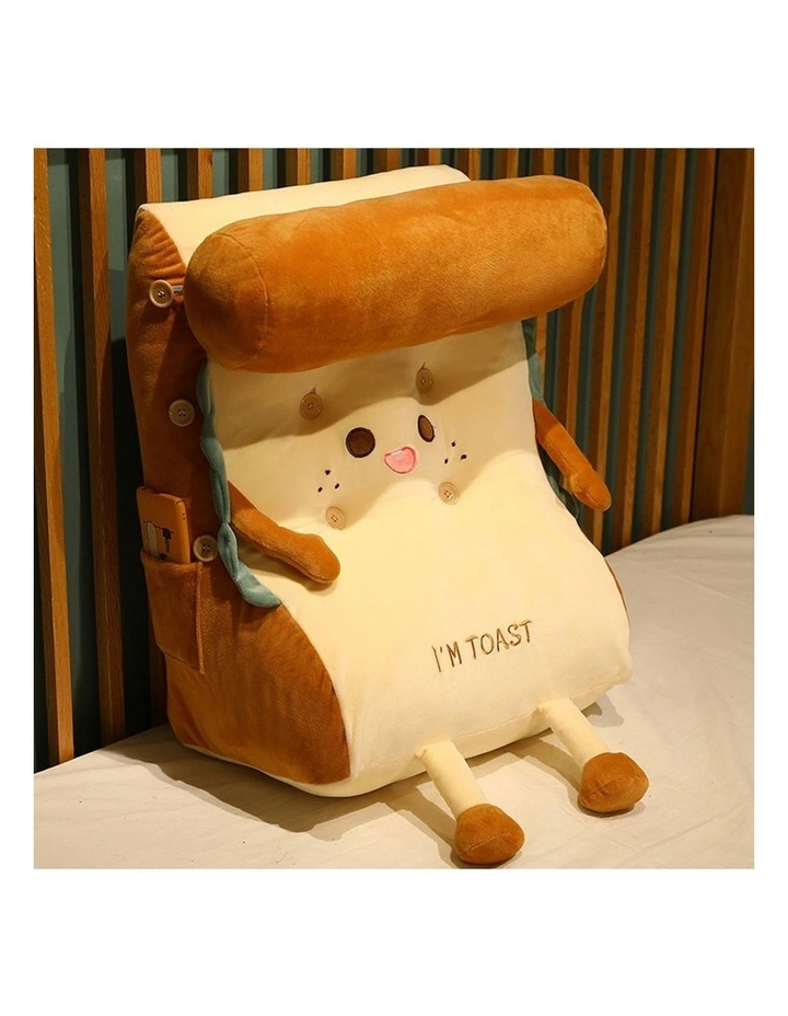 SOGA 2X Toast Bread Face Plush Cushion Back Support Pillow Home Decor image 2