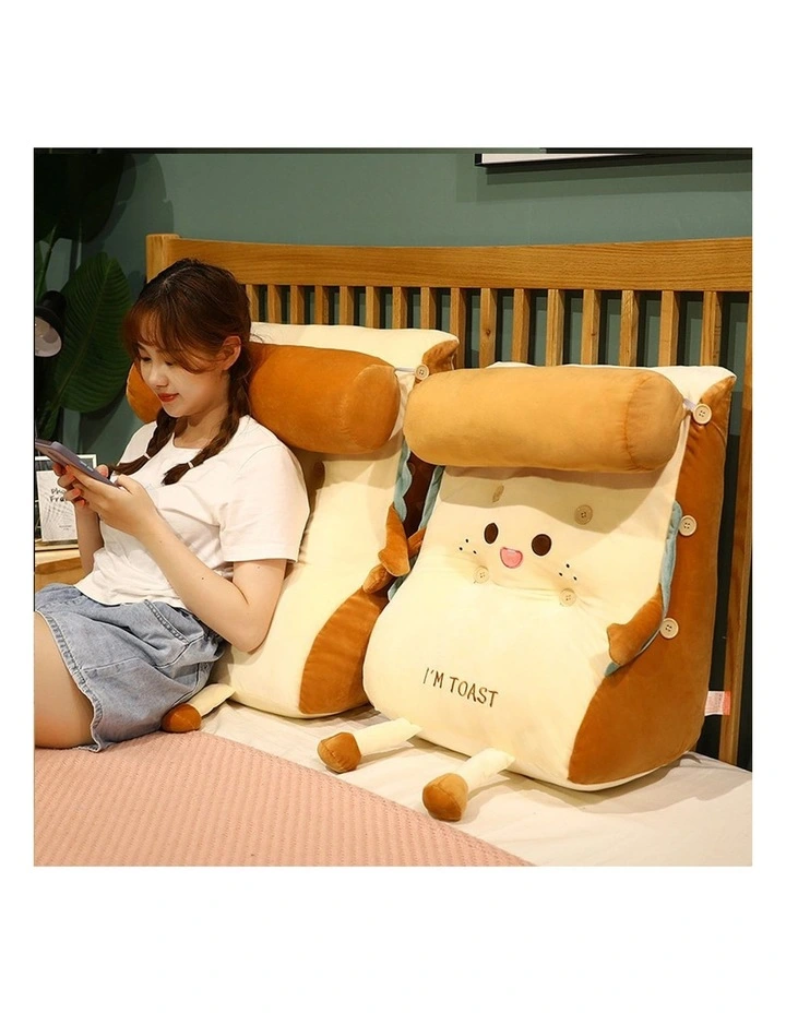 SOGA 2X Toast Bread Face Plush Cushion Back Support Pillow Home Decor image 4