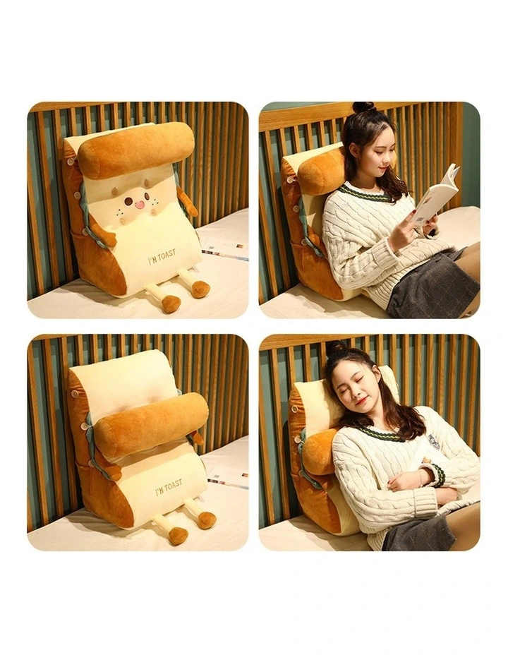 SOGA 2X Toast Bread Face Plush Cushion Back Support Pillow Home Decor image 5