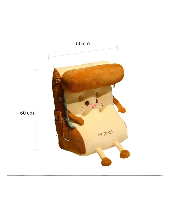SOGA 2X Toast Bread Face Plush Cushion Back Support Pillow Home Decor image 6