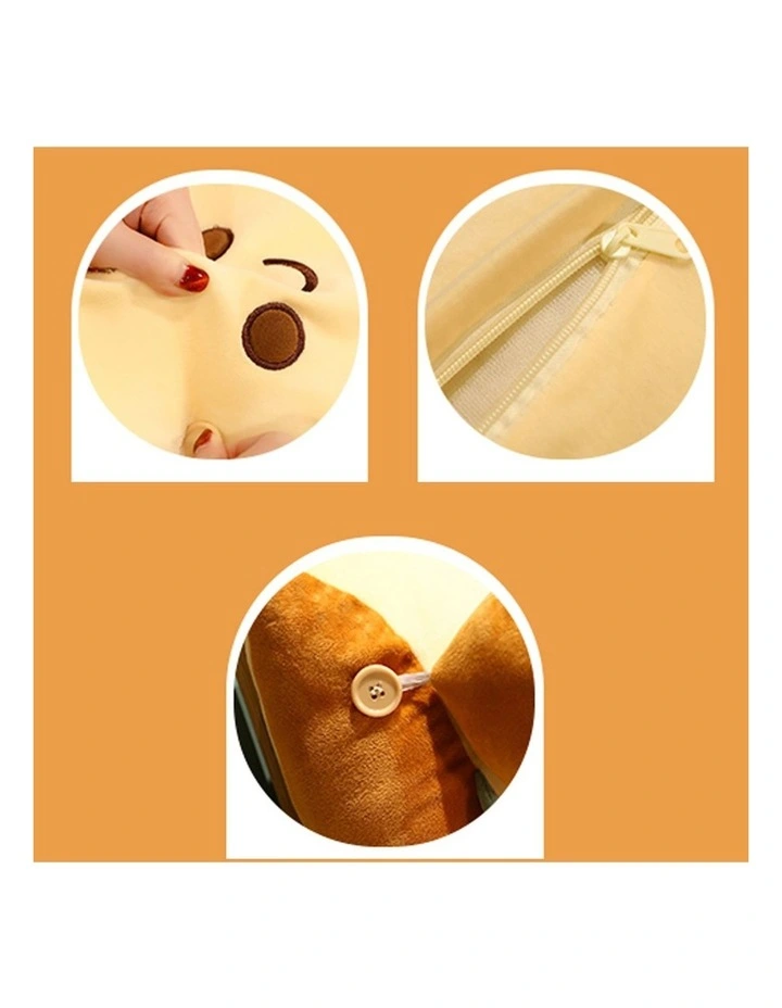 SOGA 2X Toast Bread Face Plush Cushion Back Support Pillow Home Decor image 7