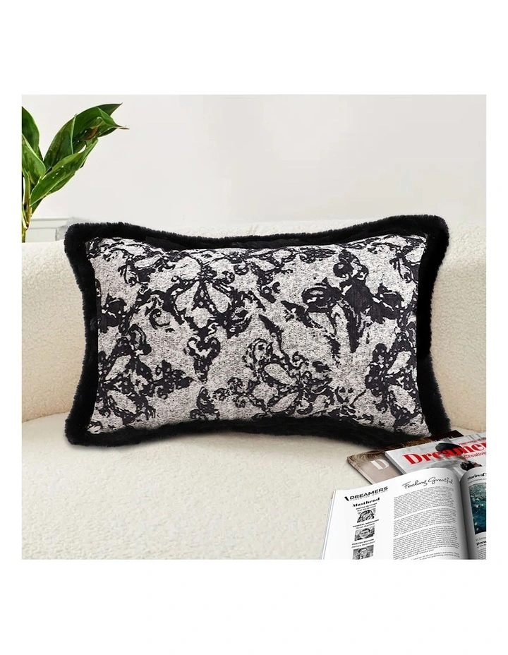SOGA 2X 35cm Vintage Black Pillowcase Set Black Herringbone Pattern Lumbar Throw Pillow image 3