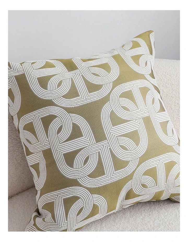 SOGA 2 Pack Artistic Olive Geometric Throw Pillow 50cm image 2