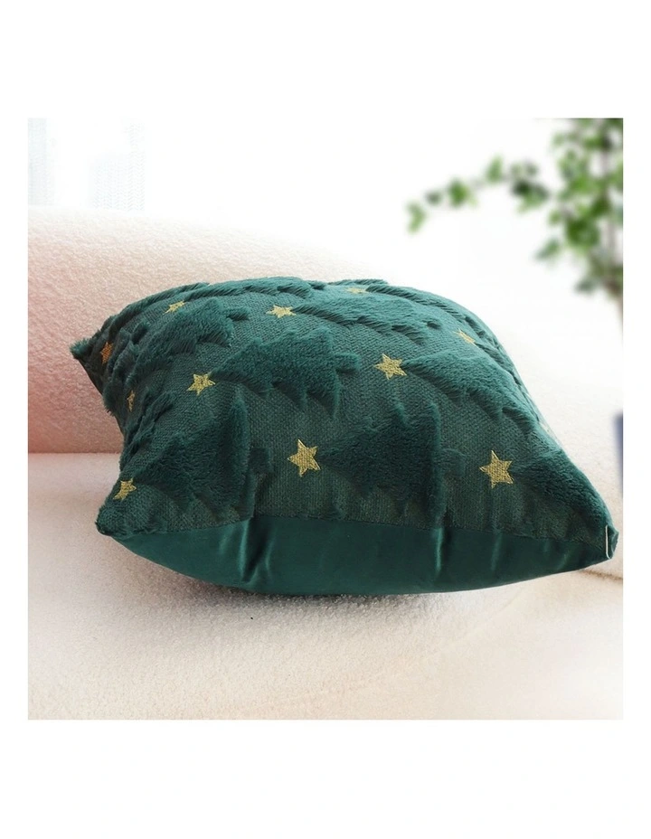 SOGA 2 Pack Festive Green Christmas Tree Cushion 45x45x15cm image 6