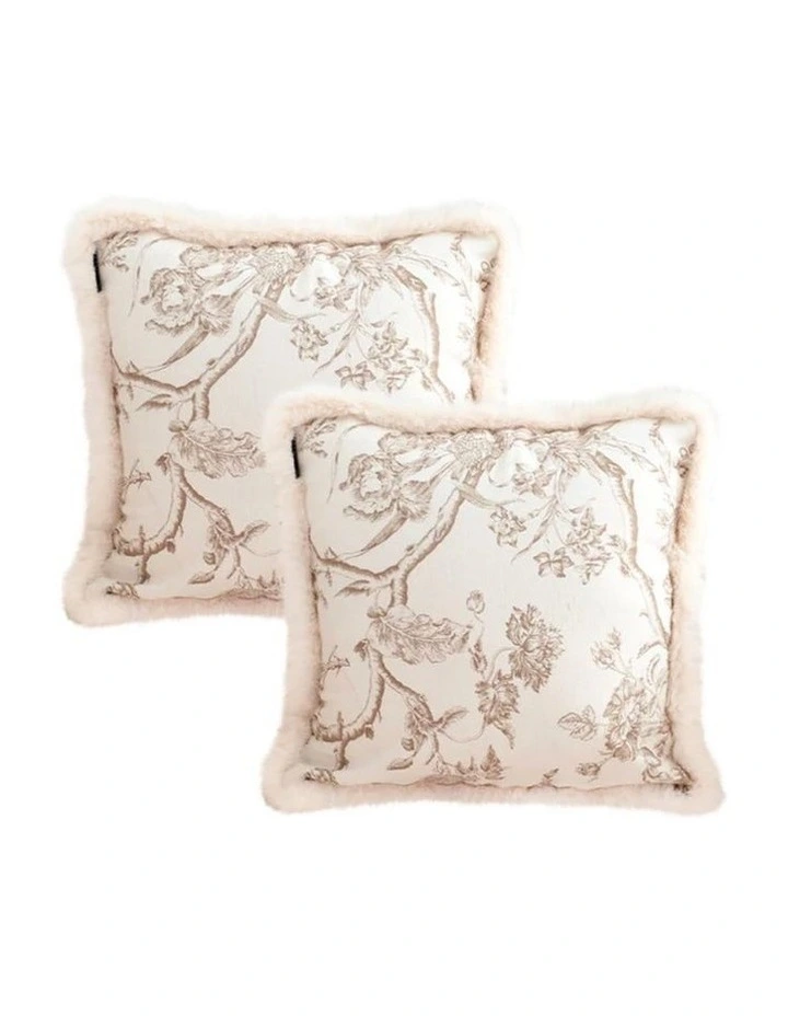 SOGA 2X 50cm Light Luxury French Style Printed Plush Pillow Set Throw Pillow image 1