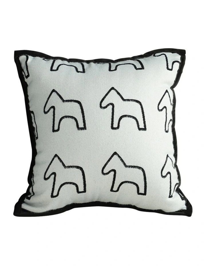 SOGA 45cm Throw Pillow White Teddy Fleece Square Pony Design Decorative Cushion for Living Room image 1