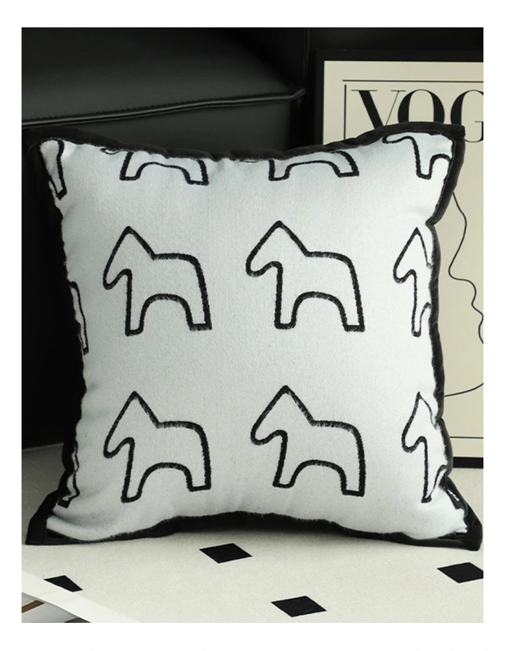SOGA 45cm Throw Pillow White Teddy Fleece Square Pony Design Decorative Cushion for Living Room image 2