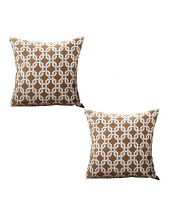 SOGA 2X 45cm Brown Checkered Chain Jacquard Square Pillow Decorative Cushion for Living Room