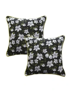 SOGA 2X 45cm Subtle Foliage Green Pillow Subtle Orchid Blossom Square Throw Pillow