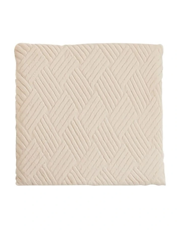 SOGA 50cm Beige Chevron Square Plush Cushion image 1