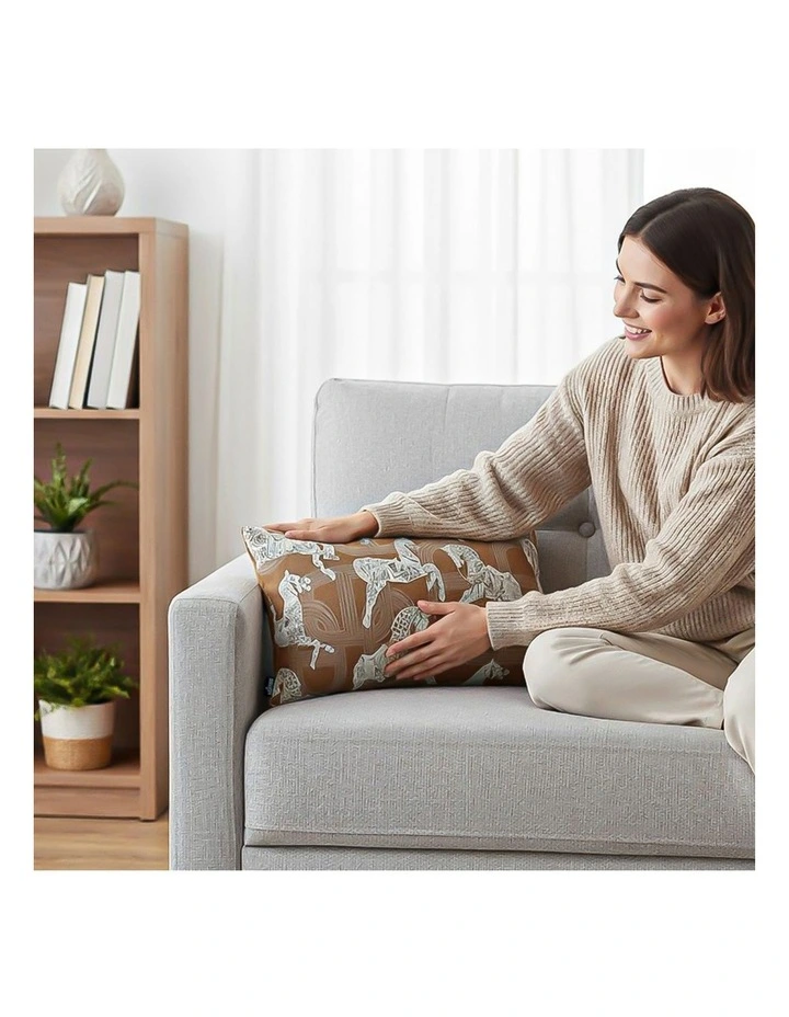 SOGA 2X 35cm Bohemian Camel Brown White Horse Pattern Throw Pillow image 7
