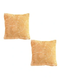 SOGA 2X 50cm Mustard Yellow Throw Pillow Geometric Indoor and Outdoor Corded for Home Decor