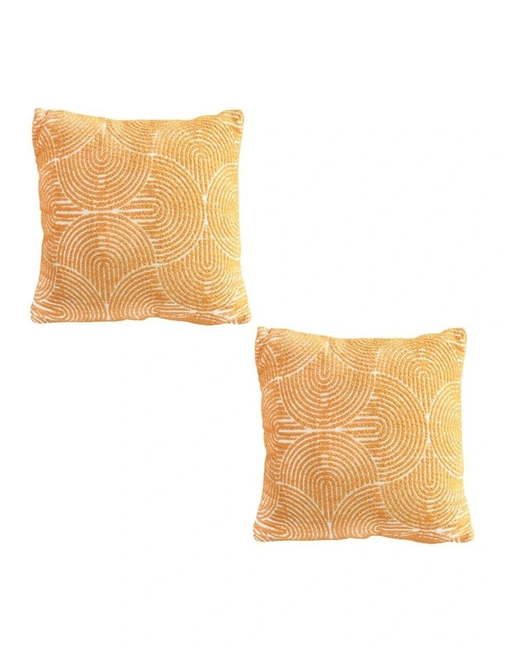 SOGA 2X 50cm Mustard Yellow Throw Pillow Geometric Indoor and Outdoor Corded for Home Decor image 1