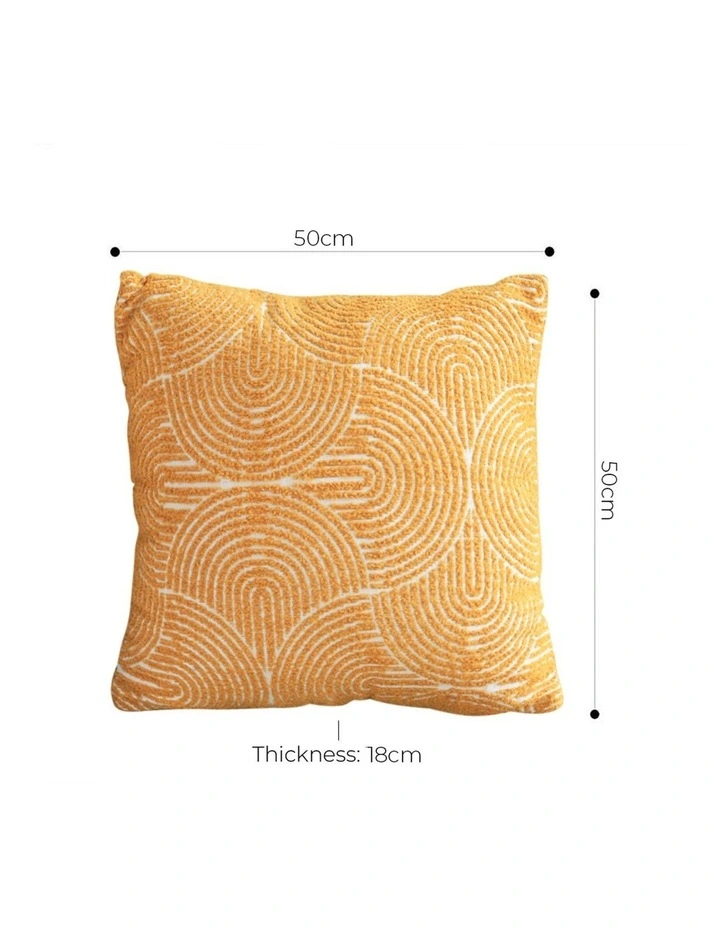 SOGA 2X 50cm Mustard Yellow Throw Pillow Geometric Indoor and Outdoor Corded for Home Decor image 5