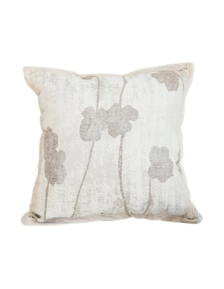 SOGA 2X 45cm Botanical Beige Poppy Flower Print Linen Decorative Throw Pillow image 1