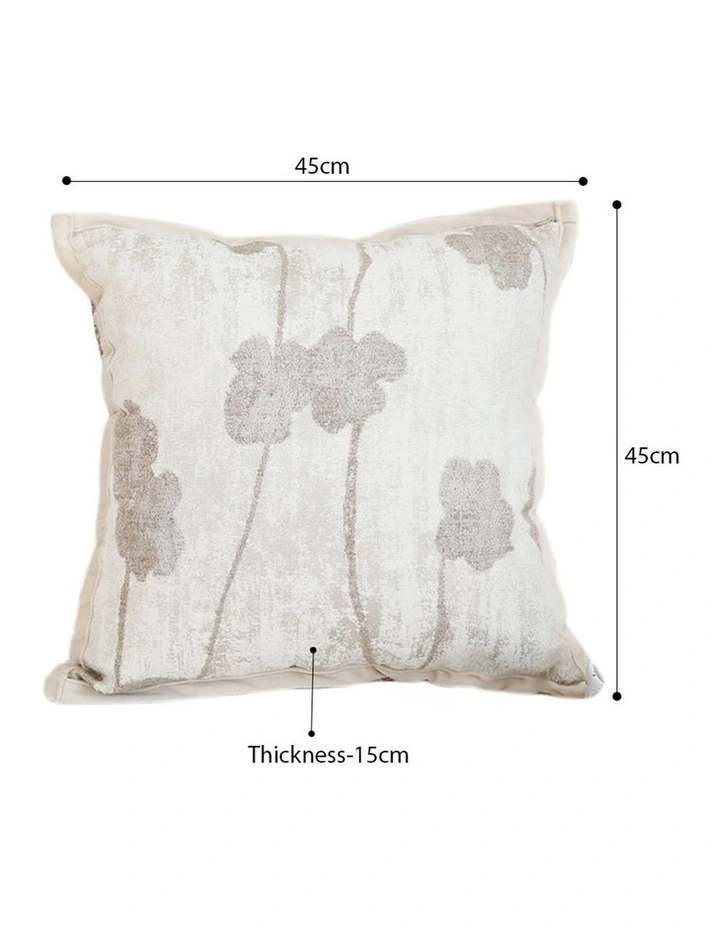 SOGA 2X 45cm Botanical Beige Poppy Flower Print Linen Decorative Throw Pillow image 5