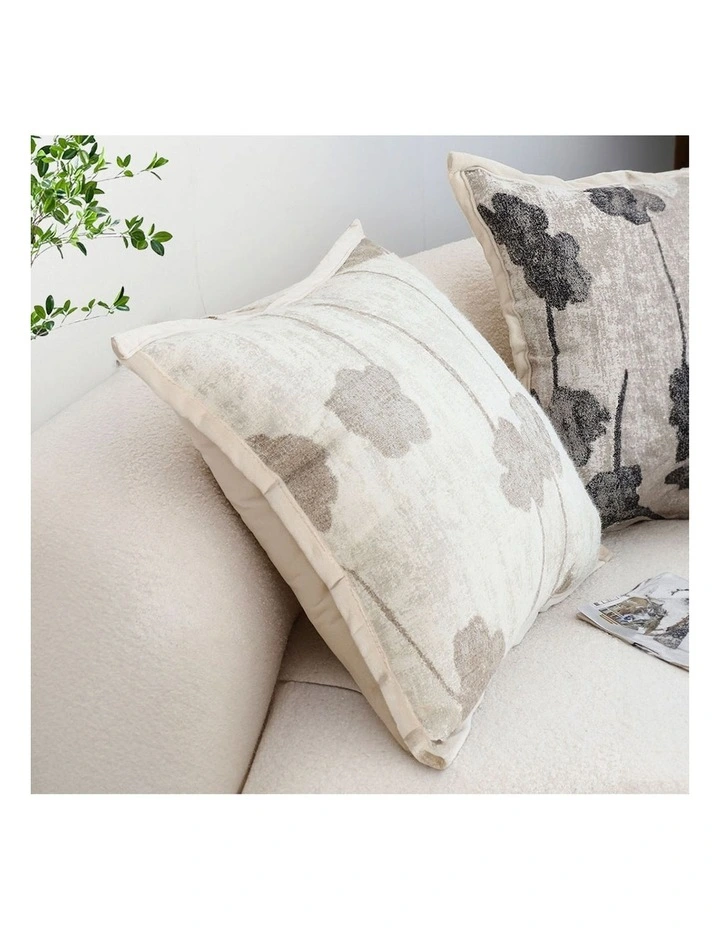 SOGA 2X 45cm Botanical Beige Poppy Flower Print Linen Decorative Throw Pillow image 6