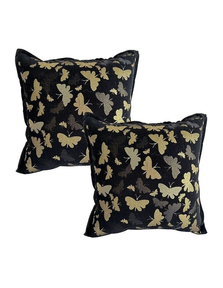 SOGA 2X 45cm Vintage Butterfly with Covers Case Decorative Decor Monarch Floral Throw Pillow image 1