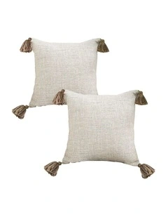 SOGA 2X 50cm Beige Pillow Textured Throw Cover, Luxurious Rib Knit Ribbed Cotton Throw Pillow