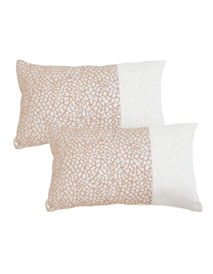 SOGA 2 Pack Beige Cotton Blend Cushion 35x55x18cm image 1
