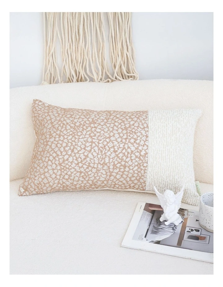 SOGA 2 Pack Beige Cotton Blend Cushion 35x55x18cm image 2