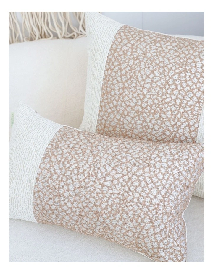 SOGA 2 Pack Beige Cotton Blend Cushion 35x55x18cm image 3