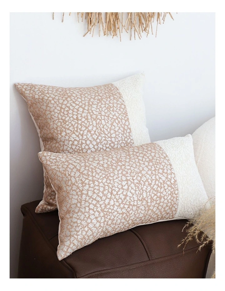 SOGA 2 Pack Beige Cotton Blend Cushion 35x55x18cm image 4