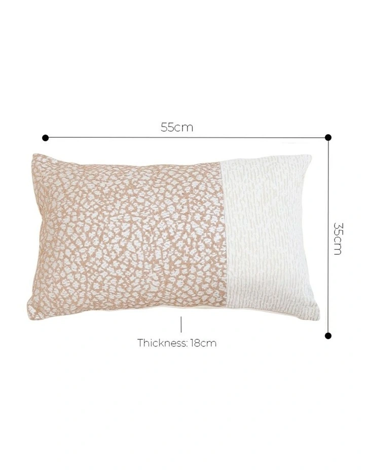 SOGA 2 Pack Beige Cotton Blend Cushion 35x55x18cm image 5