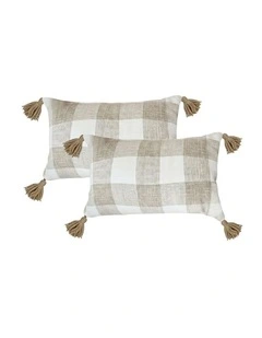 SOGA 2X 35CM Pillow Lumbar Cover Decorative Plaid Farmhouse Cushion Throw Pillow