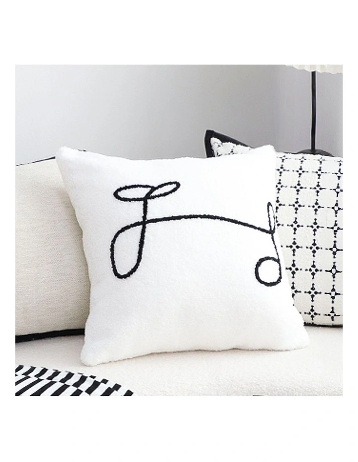 SOGA 2 Pack White Embroidered Cushion 45x45x15cm image 3