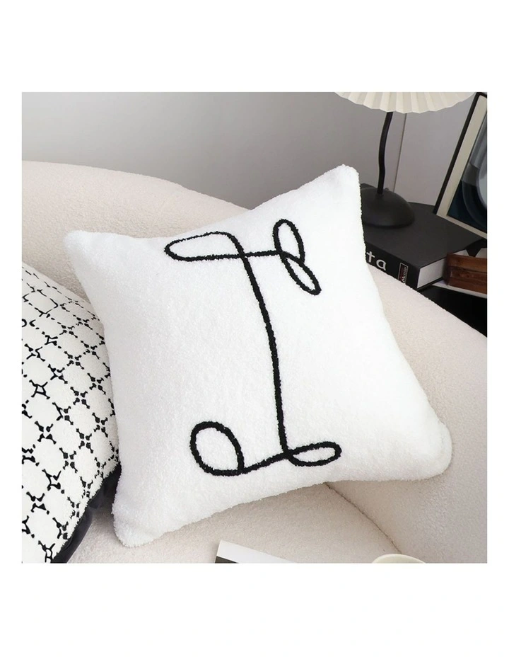 SOGA 2 Pack White Embroidered Cushion 45x45x15cm image 4