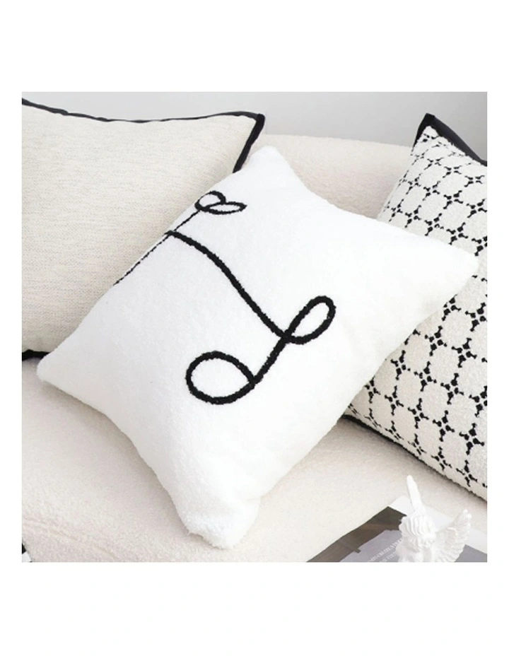 SOGA 2 Pack White Embroidered Cushion 45x45x15cm image 5