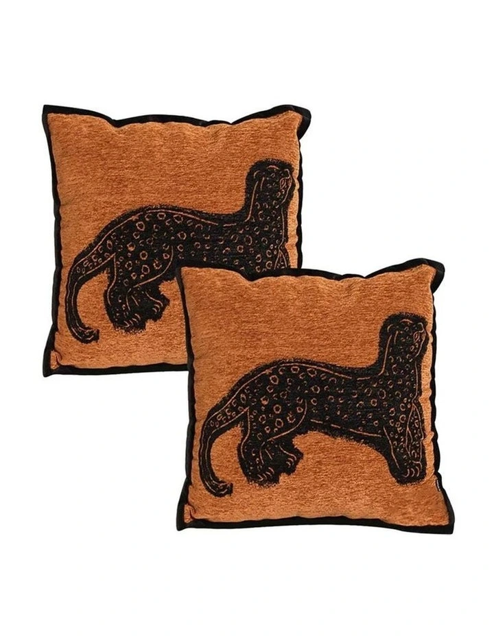 SOGA 2X 45cm Stylish Golden Yellow Black Leopard Pattern Throw Pillow image 1