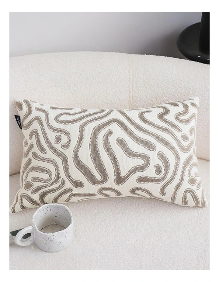 SOGA 2 Pack Grey White Abstract Swirl Accent Throw Pillow 30cm image 2
