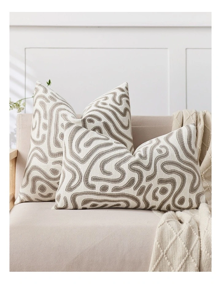 SOGA 2 Pack Grey White Abstract Swirl Accent Throw Pillow 30cm image 3