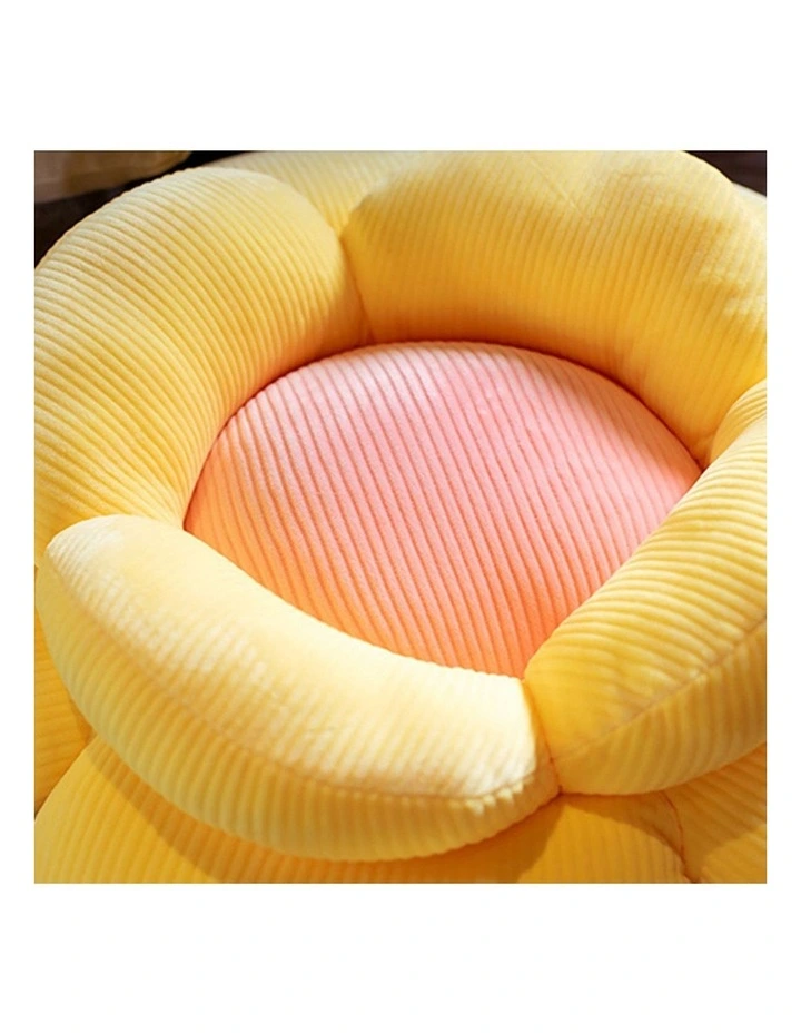 SOGA 2X Yellow Flower Shape Plush Cushion Soft Decorative Pillow Decor image 4