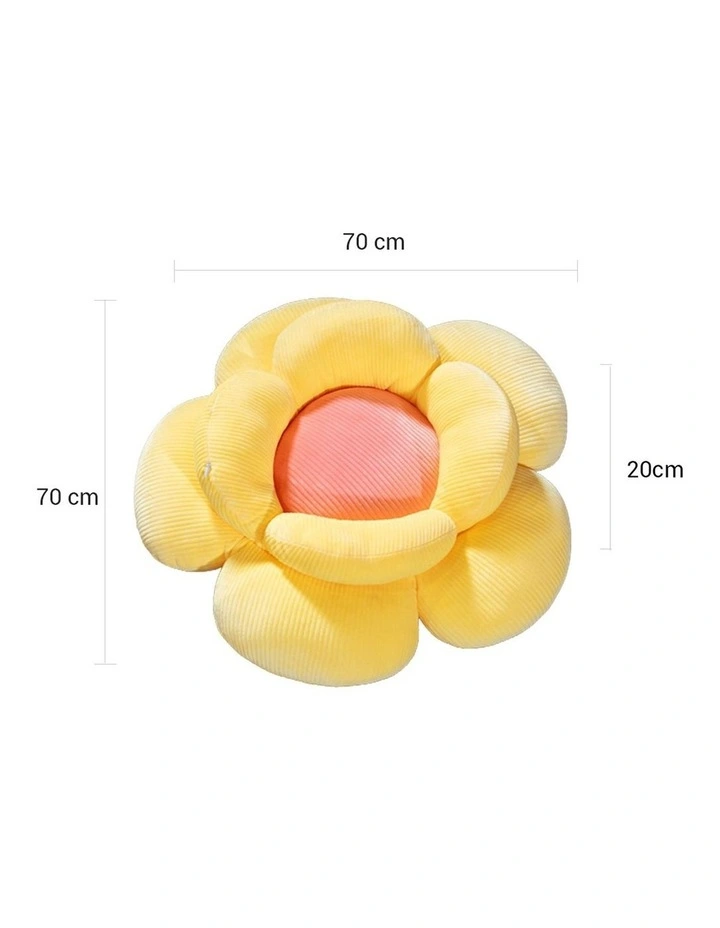 SOGA 2X Yellow Flower Shape Plush Cushion Soft Decorative Pillow Decor image 7