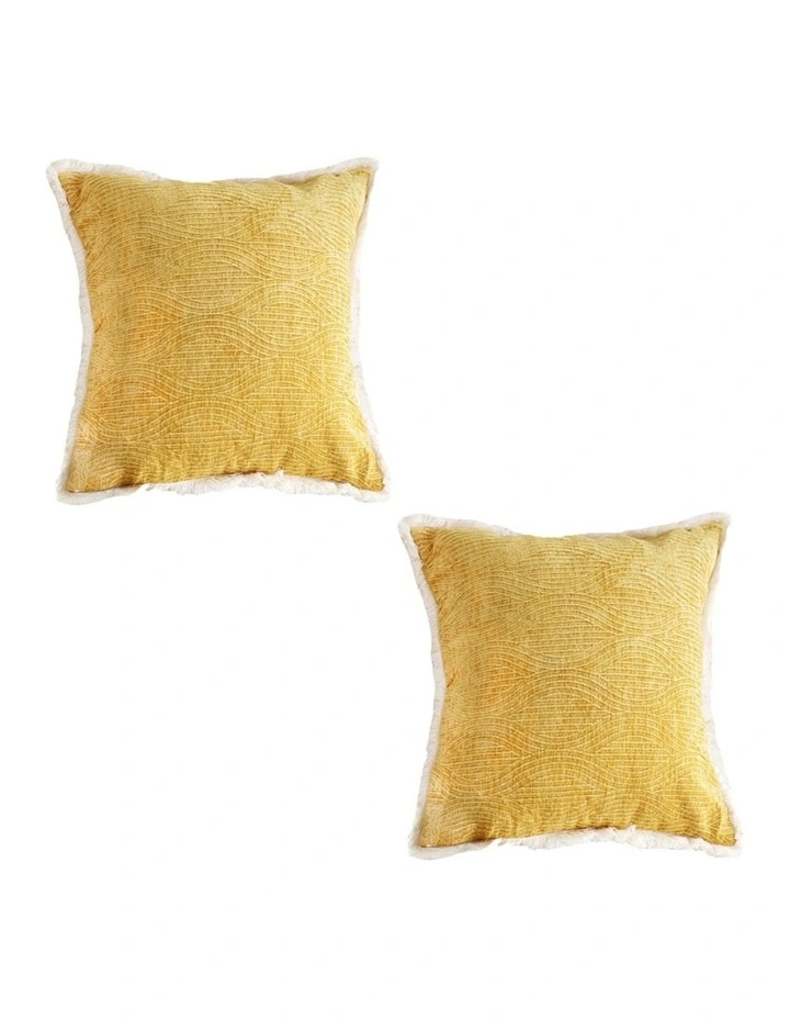 SOGA 2X 50cm Throw Pillow Turmeric Yellow Aesthetic Chenille Texture for Home Decor image 1