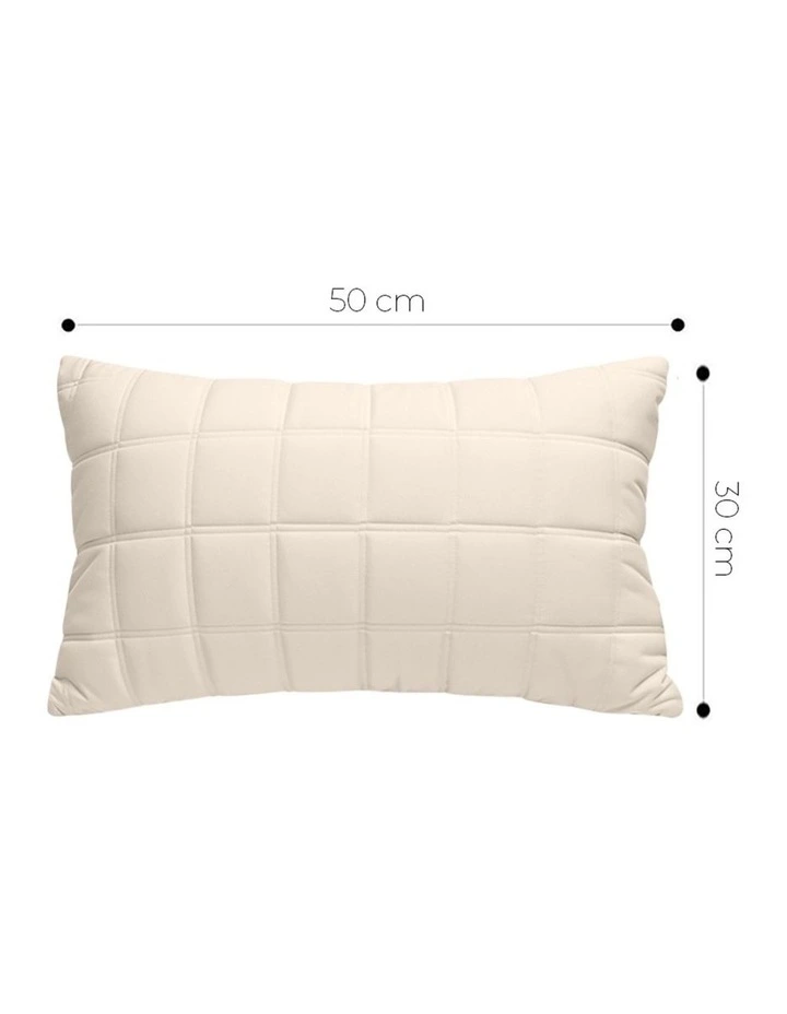 SOGA 2 Pack Beige Quilted Grid Throw Pillow 30cm image 5