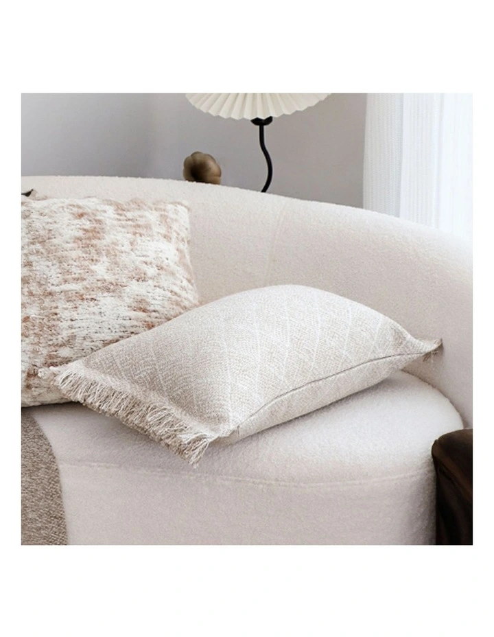SOGA 35cm Rectangular Natural Woven Diamond Pattern Fringe Trim Throw Pillow image 4