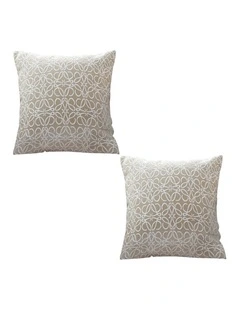 SOGA 2X 50cmThrow Pillow White and Beige Geometric Pattern Accent for Home Decor